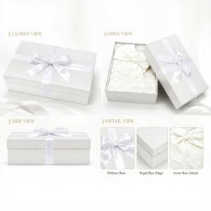 กล่องของขวัญริบบิ้นเคลือบกระดาษ FX แบบกำหนดเอง ทำจากวัสดุรีไซเคิล เข้ากันได้อย่างลงตัวกับบรรจุภัณฑ์ปลายทางสำหรับสินค้าหรูหราเบาๆ - Product Image 2