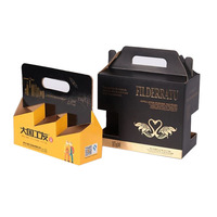 Boîte cadeau personnalisée pour bière en gros, 6 bouteilles, boîte à vin en papier ondulé biodégradable réutilisable et élégante avec poignée
