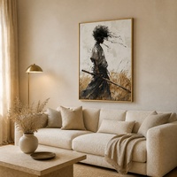 Artisanat d'art vintage de samouraï afro en alliage doré mat haut de gamme pour projets d'aménagement intérieur résidentiel de designers