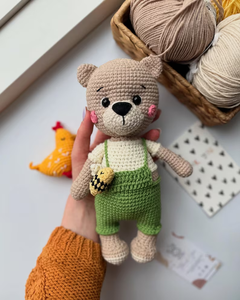 Orsacchiotto fatto a mano all'uncinetto peluche <span class=keywords><strong>Amigurumi</strong></span> giocattolo di peluche personalizzato animale di pezza simpatico giocattolo fatto a mano all'ingrosso - Product Image 2