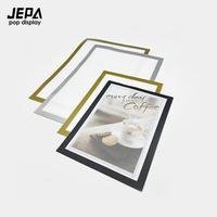 Porte-affiche en plastique PVC transparent double face de qualité supermarché Cadre magnétique auto-adhésif pour documents photo pour fournitures