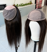 Prêt à expédier : Topper capillaire 4x4 en soie, 10x10, en dentelle, cheveux humains, cuir chevelu naturel, respirant, à clipser, pour cheveux clairsemés et perte de cheveux