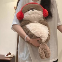 Coussin en peluche mignon en forme de loutre de mer couchée, doux, en forme d'animal, pour le sommeil, jouet, vente en gros, fabricant sur mesure, cadeau pour enfants