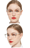 Monturas de Gafas Rectangulares Extra Grandes, Montura Gruesa, Retro, Anti Luz Azul, Gafas Ópticas para Mujer, Monturas de Lectura a la Moda