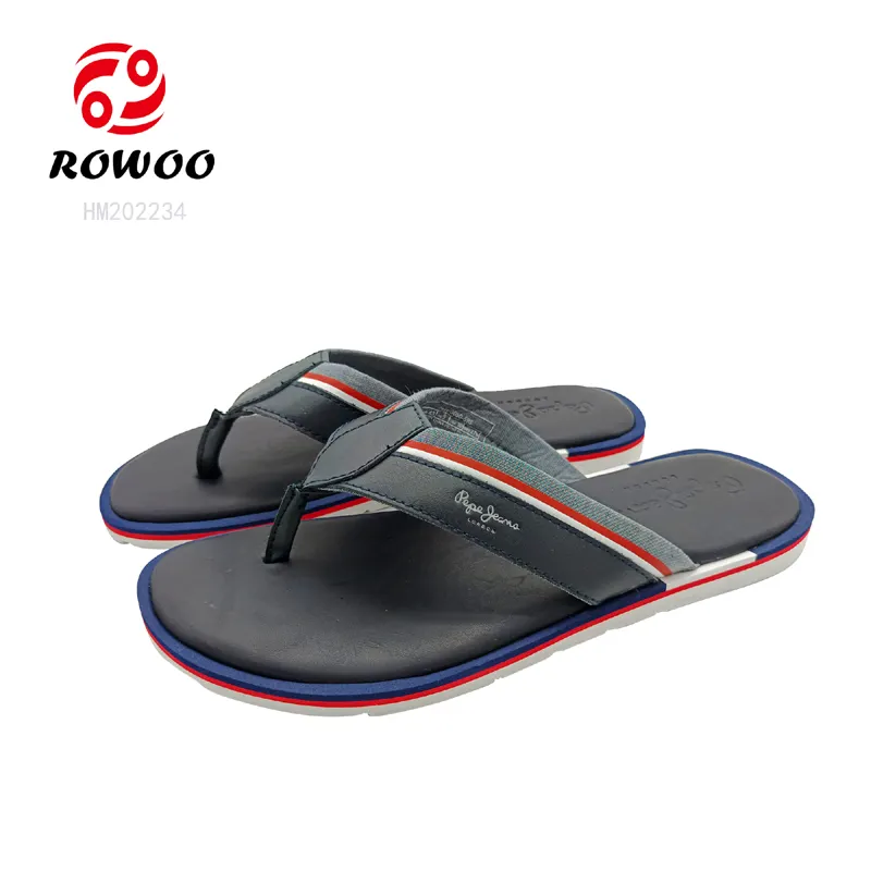 Özelleştirilmiş yeni model PU kayış moda flip flop terlik lüks erkekler sandal uyuyanlar beyler erkek ayakkabısı iş için