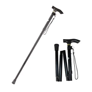 Adjustable Foldable Walking Cane With Led Light Outdoor Hiking Poles Single Leg Crutch Walking Stick