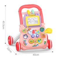 Porteur Musical Multifonctionnel pour Bébé avec Tableau de Dessin, Chariot de Marche Éducatif pour Enfants
