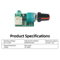 DC 12-24V 1.5A Pengatur Kecepatan Kipas 4-Kabel Dua Saluran, Pengontrol Kecepatan PWM, Perlindungan Polaritas Terbalik, Layar LED