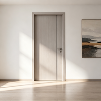 Porte extérieure moderne en olivier certifiée UL ignifuge, panneau plat, étanche, âme multicouche, résistante à l'humidité et à la moisissure, adaptée
