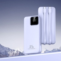 Cargador Portátil de Alta Calidad de 22.5W con Carga Rápida, Logotipo Personalizado, Cable Integrado, 20000mah 10000mah, Pantalla LED