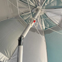 Combinaison de couleur unie parasol de plage prêt à l'emploi revêtement noir semi-automatique coupe-vent Golf Logo évent métal inclinaison soleil