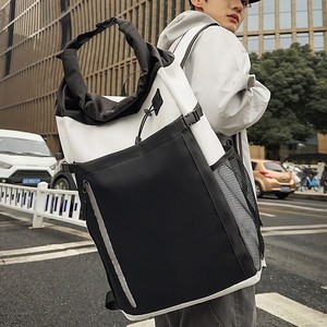 Casual Sports <b>Backpack</b> For Men 20-35L <b>Waterproof</b> With Shoe Compartment School Travel Use Color Blocking Design - Product Image 2