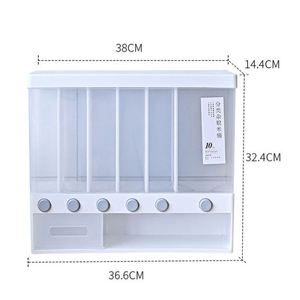Custom Logo <b>Kitchen</b> 6 Grids Plastic <b>Bin</b> Sealed Bucket Storage Box Moisture-Proof Rice Dispenser 10Kg - Product Image 2