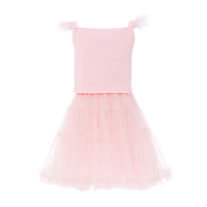 Vestito Corto in Chiffon <span class=keywords><strong>con</strong></span> Maniche a Palloncino per Bambine, Nuovo Top Carino <span class=keywords><strong>con</strong></span> Spalline Sottili, Gonna Vaporosa da Balletto per Bambini, Tema Natalizio e Cinematografico - Product Image 3