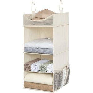 Organisateur de placard suspendu à 3 étagères en tissu rectangulaire pour chambre à coucher, type crochet de rangement pour vêtements - Product Image 1