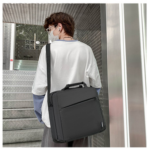 Maletín Portaordenador Portátil, Bolso Bandolera de Gran Capacidad, Mochila Simple para Hombre de Negocios, Maletín de Color Sólido para Dinero - Product Image 6