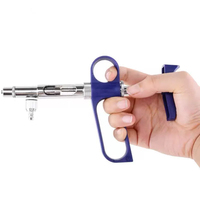 Seringue vétérinaire pour volailles, en plastique, 1 ml, réutilisable, réglable, à injection continue, pour animaux d'élevage