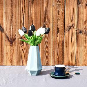 Noir Blanc Tulipes Ampoules Artificielle Real Touch Fleur Fleuriste Décoration <span class=keywords><strong>Tulipe</strong></span> Artificielle Latex Fleur - Product Image 4