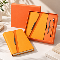 Ensemble Cadeau d'Entreprise de Luxe en PU avec Stylo à Rabat Diagonal et Barre Métallique, Logo Personnalisé, Vente en Gros Directe Usine