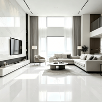 Azulejos de Porcelana Modernos para Interiores de Hotel, 600x1200mm, Textura de Mármol Blanco, Pulidos, Azulejos de Piso de Alta Calidad