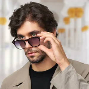 Benyi kacamata hitam retro asetat pria, lensa mata premium UV400 klasik terlaris untuk lelaki