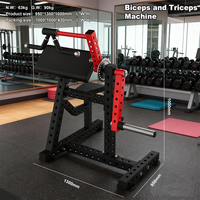 Appareil de musculation en acier pour exercices de force avec sélection de charge par pignon, pour triceps assis, extension de triceps à plat et biceps/triceps