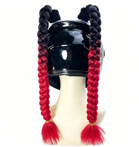Perruque Mohawk en fibre synthétique tressée pour <span class=keywords><strong>casque</strong></span> <span class=keywords><strong>de</strong></span> moto, accessoire décoratif, vente directe usine, pour hommes et femmes motards - Product Image 2