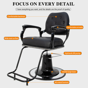Fauteuil de Salon Hydraulique <span class=keywords><strong>Noir</strong></span> Capitonnage <span class=keywords><strong>Strass</strong></span> avec Base Stable, Vente en Gros Directe Usine JUESHI, OEM - Product Image 2