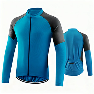 Maillot de cyclisme en polyester respirant, à séchage rapide, coupe-vent, extensible, confortable, anti-UV, léger pour hommes, pour les aventures sur route - Product Image 2