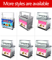 Certification CE Machine commerciale à crème glacée en rouleau frit thaïlandais en acier inoxydable à double casseroles à vendre