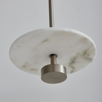 Lustre suspendu en albâtre de style nordique, vente en gros OEM, minimaliste, en aluminium et albâtre, pour salle à manger et chevet