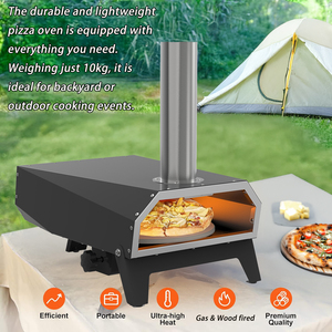 Grand four à <span class=keywords><strong>pizza</strong></span> autoportant moderne à <span class=keywords><strong>gaz</strong></span> et feu de bois Carton extérieur de jardin <span class=keywords><strong>Pierre</strong></span> à <span class=keywords><strong>pizza</strong></span> galvanisée en acier inoxydable unique Un siège - Product Image 4
