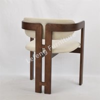 Chaise de restaurant en bois massif de couleur noire moderne avec siège rembourré en bouclette de style japonais rétro