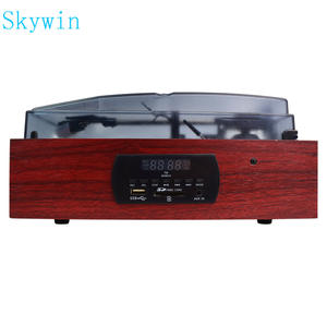 Tourne-disque Skywin avec lecteur de carte USB SD, 3 vitesses, lecteur de disques vinyles avec haut-parleurs intégrés pour usage domestique - Product Image 3