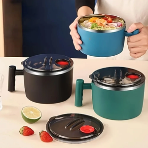 Ramen Bowl Lunch Container 1000ml Grands bols à soupe thaïlandaise Vaisselle avec support de téléphone Bols à céréales pour la maison Cuisine Camping - Product Image 1