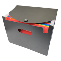 Carpeta de Archivos Expandible de 24 Bolsillos con Cubierta - Organizador de Archivos Expandible de Plástico Grande Tipo Arcoíris, Carpeta Acordeón Autoportante