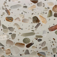 Dalle de terrazzo artificiel hautement résistante à l'usure, revêtement de sol en terrazzo de luxe pour la décoration d'escaliers d'hôtels et de villas modernes