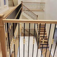 LD Aluminium Electro Gold Collier en laiton pour décoration intérieure Rond 16 mm Fer forgé Escalier Spindle Railing (YS-329)