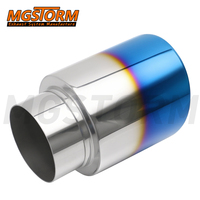Ujung Knalpot Mobil Diameter 3" hingga 4" Model Sudut Miring Panjang Total 6" Dinding Ganda Bahan Stainless Steel Knalpot Keluaran Tunggal