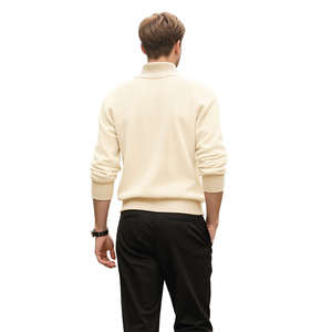Cardigan da <span class=keywords><strong>Uomo</strong></span> in Maglia 100% Cotone con Zip Intera e Collo Alto, Personalizzabile con Logo OEM, Giacca a Maniche Lunghe - Product Image 3