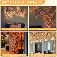 Magische Kirschbaum-Lichterkette Rosa Kirschblütenzweig Lichtstreifen 8 Lichter Modell Schlafzimmer Wand Tür Hochzeitsdekoration Beleuchtung