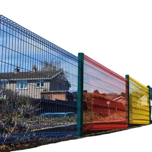 廉价3D花园围栏面板/聚氯乙烯涂层弯曲面板监狱围栏/金属焊接丝网机场围栏待售