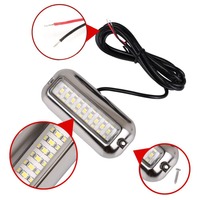 Lumière LED sous-marine pour bateau 10-30V, IP68, acier inoxydable, 2835 SMD, 27 LED, lumière de transom pour bateau, remorque, yacht