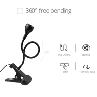 Usine USB LED Lecture Livre Lumière Lampe De Table Flexible Veilleuses Pour Chambre Chevet LED Lampe De Bureau Avec Clip Titulaire Luminaria