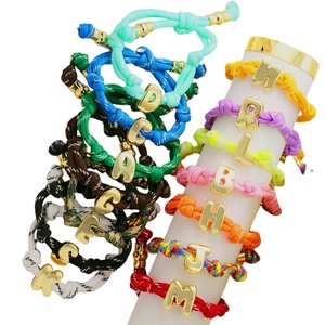 Jinyuan Pandahall 18K liontin huruf emas 26 buah rak pelapis kuningan dengan pengaturan Bezel zirkon perhiasan - Product Image 5