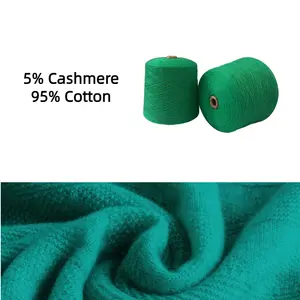High Quality Cashmere Yarn 5% Cashmere 95% Cotton 2/28Nm 2/48Nm Knitted Cashmere Cotton Blend Yarn
