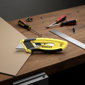 Stanley Retractable Blade Knife With Side <b>Slide</b> Mechanism For Precision Cutting Tasks - Product Image 3