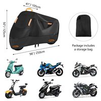 Housse de Moto Extérieure 210D Haute Qualité Protection UV Imperméable, En Stock Livraison Rapide, Convient aux Motos 245cm
