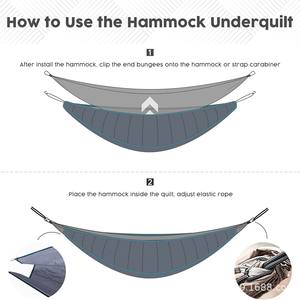 Saco de dormir tipo hamaca Woqi doble, capacidad de carga de 300 kg, nailon gris, ligero, transpirable, equipo de camping para exteriores para adultos - Product Image 3