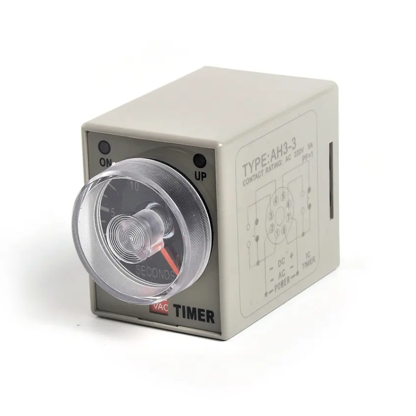 AC 220V/DC 24V universal AH3-3 AH3-2 time relay new feature timer relay time set range 0.1S-60m off delay timer relay